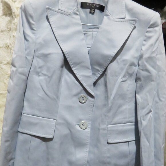 Nine West Pants - Nine West sz 2 Petite Light Blue Business Woman's Pantsuit Power suit 2P